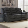 Pemberly Row Misty Storm Manual Glider Reclining Sofa and Loveseat
