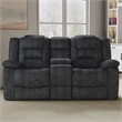 Pemberly Row Misty Storm Manual Glider Reclining Sofa and Loveseat
