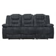 Pemberly Row Misty Storm Manual Glider Reclining Sofa and Loveseat
