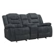 Pemberly Row Misty Storm Manual Glider Reclining Sofa and Loveseat