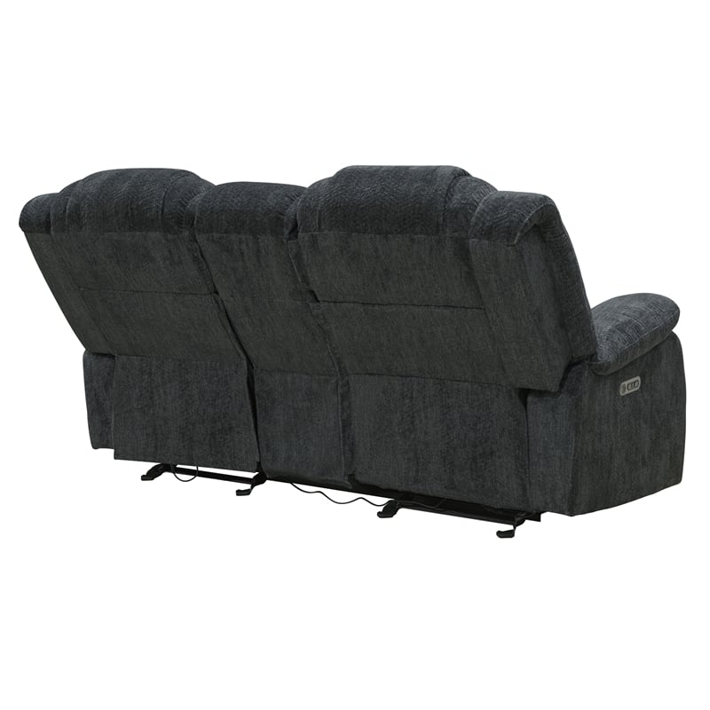Pemberly Row Misty Storm Manual Glider Reclining Sofa and Loveseat