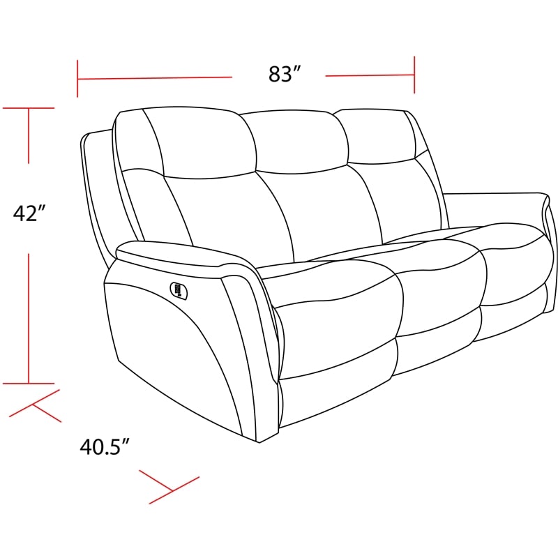 Pemberly Row Hudson Grey Power Reclining Sofa and Two Recliners
