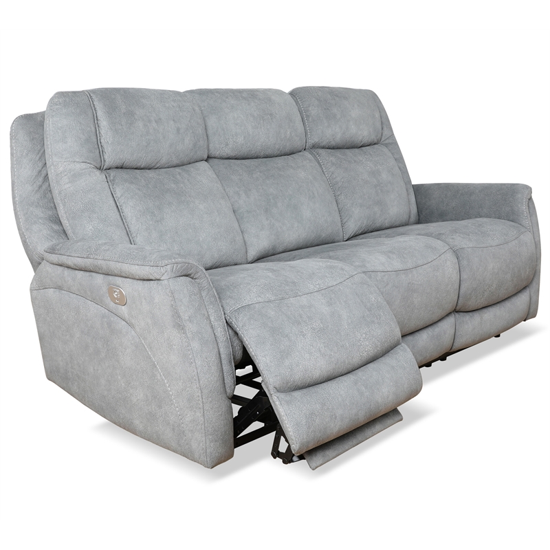 Pemberly Row Hudson Grey Power Reclining Sofa and Two Recliners