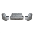 Pemberly Row Hudson Grey Power Reclining Sofa and Two Recliners