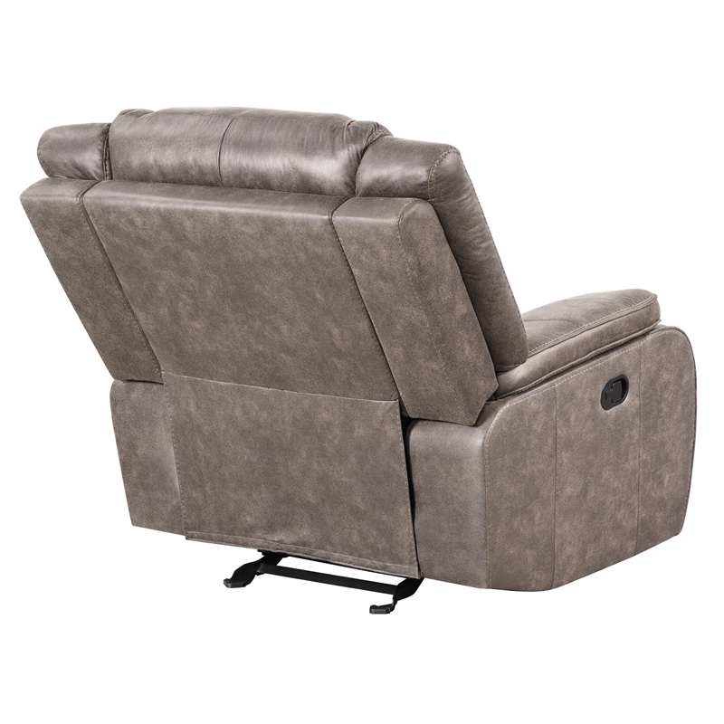 Pemberly Row Desert Taupe Manual Reclining Sofa and Recliner