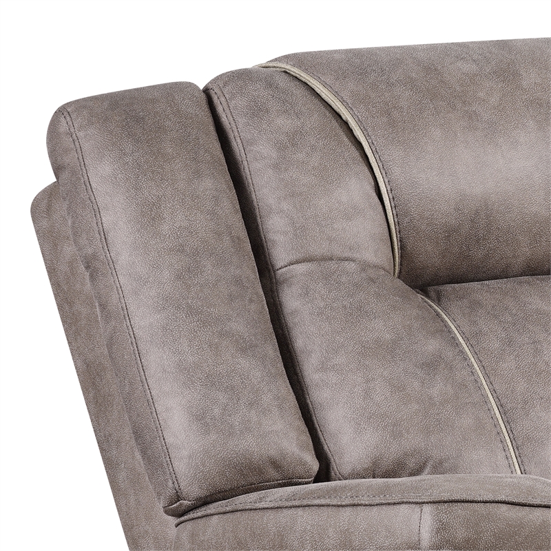 Pemberly Row Desert Taupe Manual Reclining Sofa and Recliner