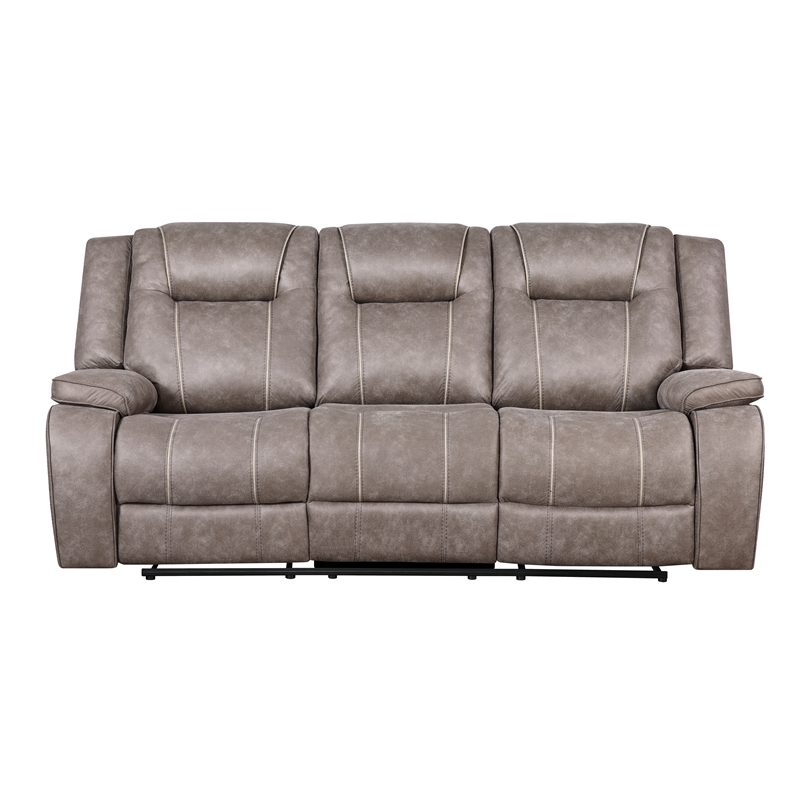 Pemberly Row Desert Taupe Manual Reclining Sofa and Recliner