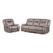 Pemberly Row Desert Taupe Manual Reclining Sofa and Recliner