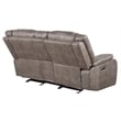 Pemberly Row Desert Taupe Manual Reclining Sofa and Loveseat
