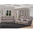 Pemberly Row Desert Taupe Manual Reclining Sofa and Loveseat