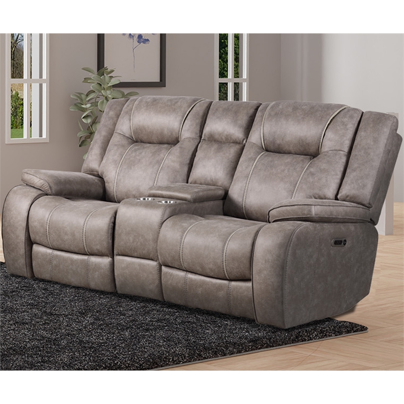 Pemberly Row Desert Taupe Manual Reclining Sofa and Loveseat