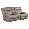 Pemberly Row Desert Taupe Manual Reclining Sofa and Loveseat