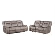 Pemberly Row Desert Taupe Manual Reclining Sofa and Loveseat
