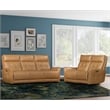 Pemberly Row Lucca Butterscotch Power Reclining Sofa and Loveseat