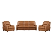 Pemberly Row Caramel Cream Power Reclining Sofa and 2 Recliners