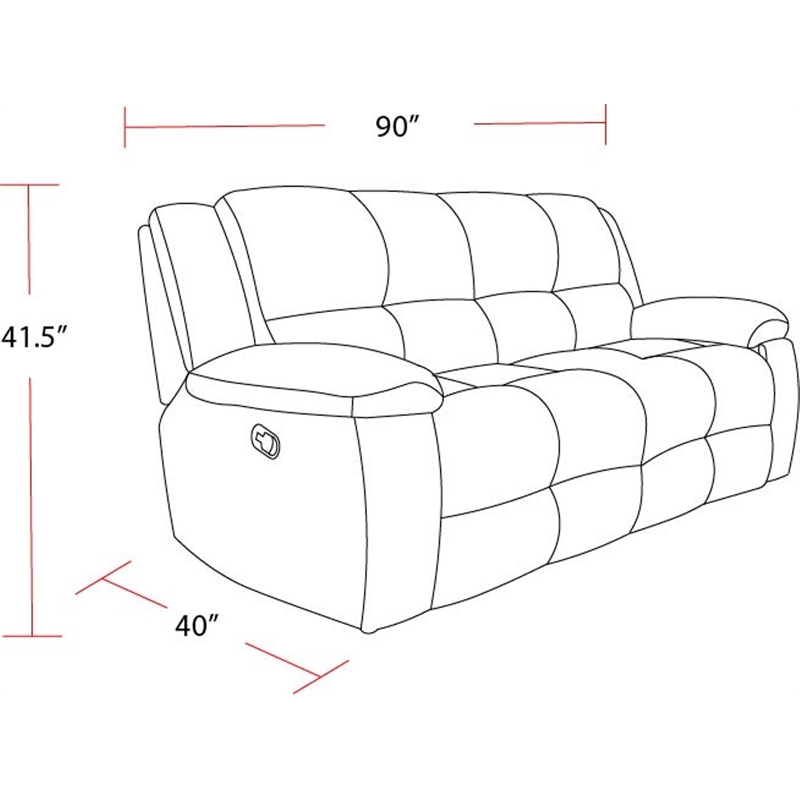 Pemberly Row Opal Taupe Manual Glider Reclining Sofa and Two Recliners
