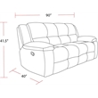Pemberly Row Opal Taupe Manual Glider Reclining Sofa and Two Recliners