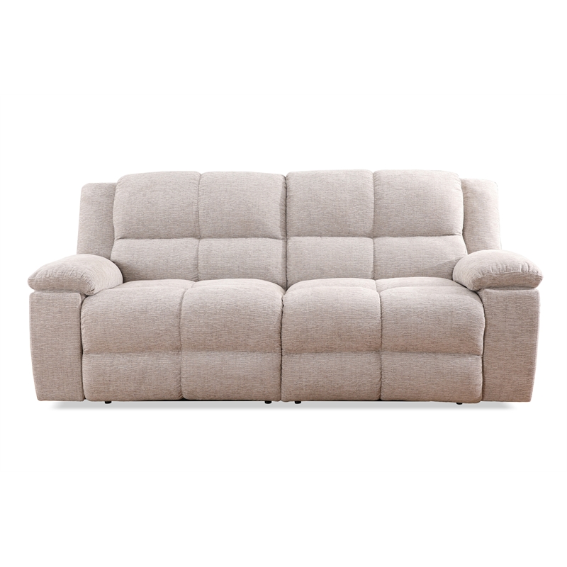 Pemberly Row Opal Taupe Manual Glider Reclining Sofa and Two Recliners
