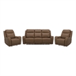 Pemberly Row Butternut Power Reclining Sofa and Two Recliners
