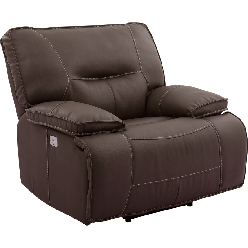 Pemberly Row Chocolate Power Reclining Sofa and Two Recliners