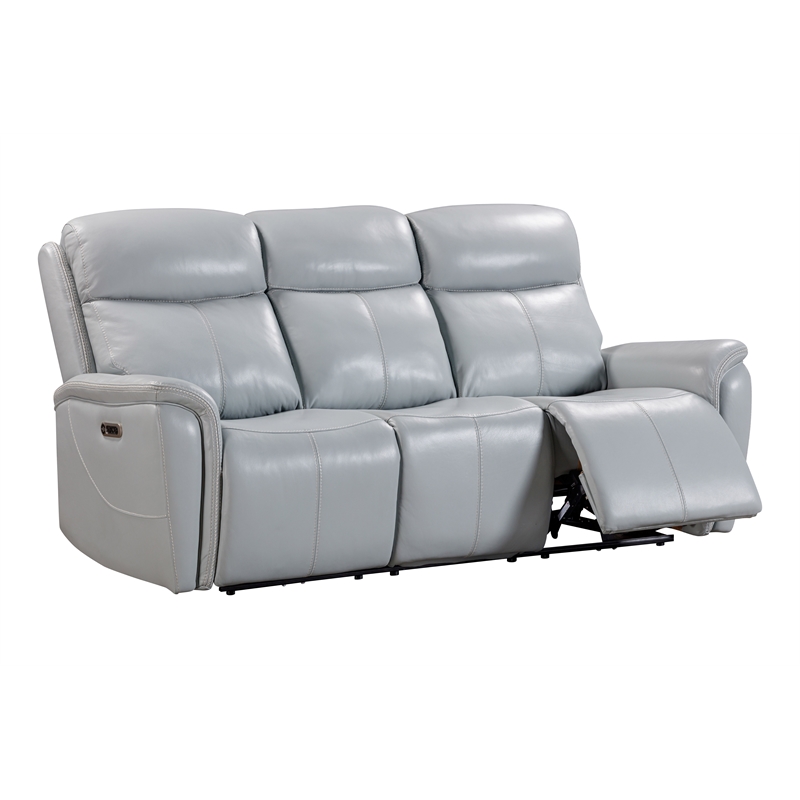 Pemberly Row Seamist Grey Power Reclining Sofa and Two Recliners
