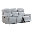Pemberly Row Seamist Grey Power Reclining Sofa and Two Recliners