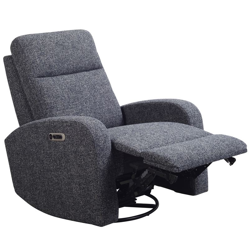 Pemberly Row Natural Beauty Denim Power Swivel Glider Recliner 2 Pack