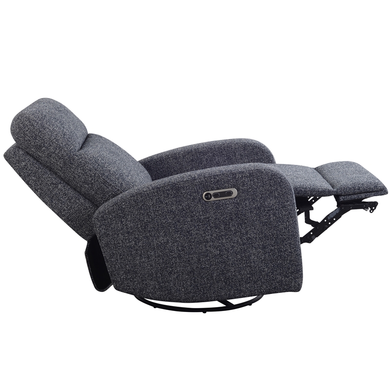 Pemberly Row Natural Beauty Denim Power Swivel Glider Recliner 2 Pack
