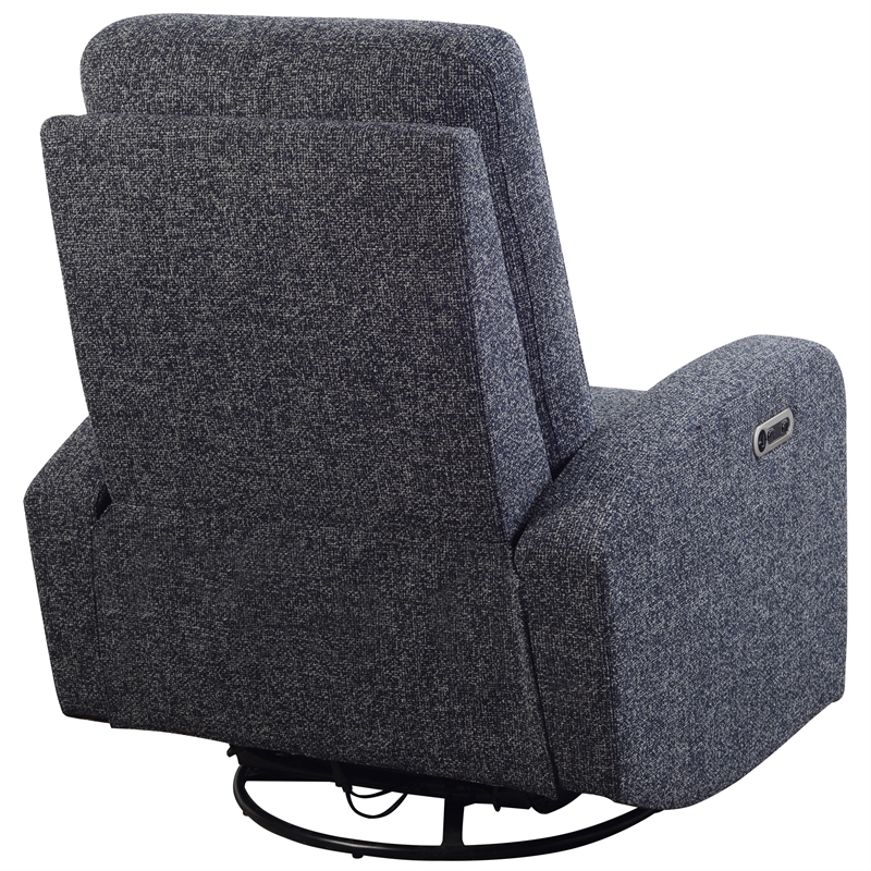 Pemberly Row Natural Beauty Denim Power Swivel Glider Recliner 2 Pack