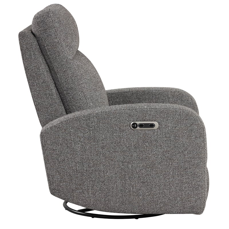 Pemberly Row Natural Beauty Grey Power Swivel Glider Recliner Two Pack
