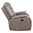 Pemberly Row Desert Taupe Manual Glider Reclining Sofa and Two Recliners