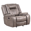 Pemberly Row Desert Taupe Manual Glider Reclining Sofa and Two Recliners