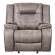 Pemberly Row Desert Taupe Manual Glider Reclining Sofa and Two Recliners