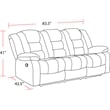 Pemberly Row Misty Storm Manual Glider Reclining Sofa and Two Recliners