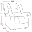 Pemberly Row Misty Storm Manual Glider Reclining Sofa and Two Recliners
