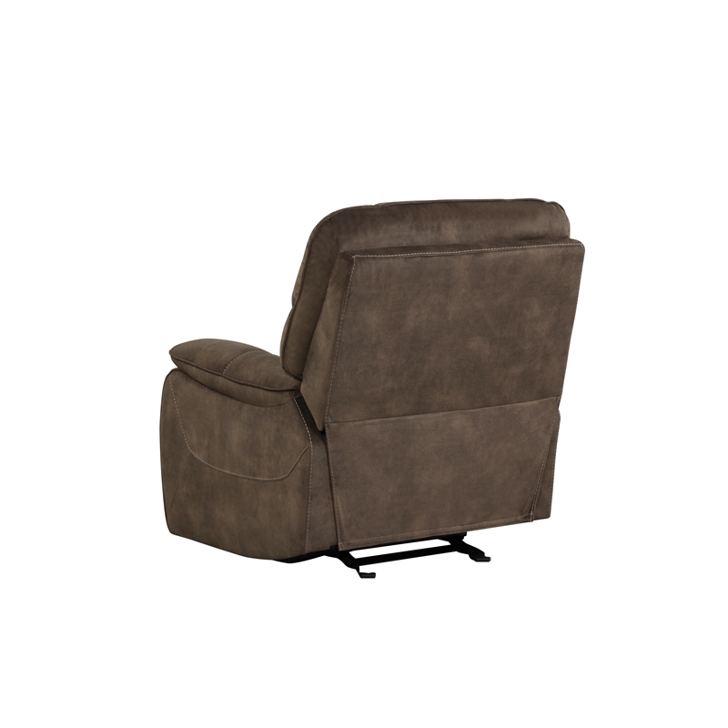 Pemberly Row Shadow Brown Manual Glider Reclining Sofa and Two Recliners