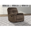 Pemberly Row Shadow Brown Manual Glider Reclining Sofa and Two Recliners