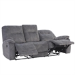 Pemberly Row Shadow Grey Manual Glider Reclining Sofa and Two Recliners