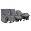 Pemberly Row Shadow Grey Manual Glider Reclining Sofa and Two Recliners