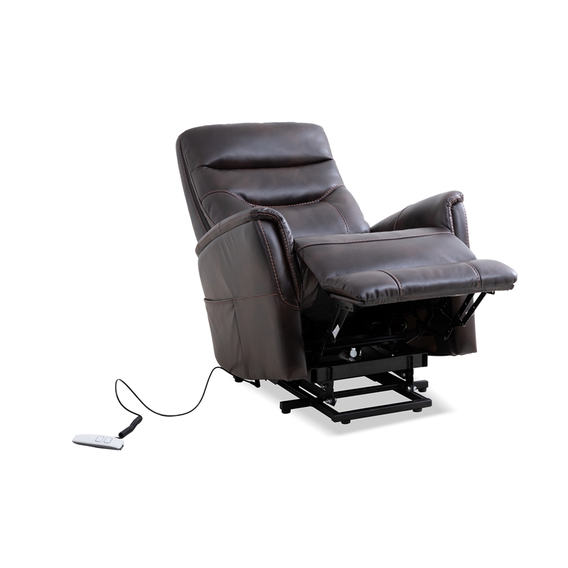 Pemberly Row Truffle Power Lift Recliner Articulating Headrest Two Pack