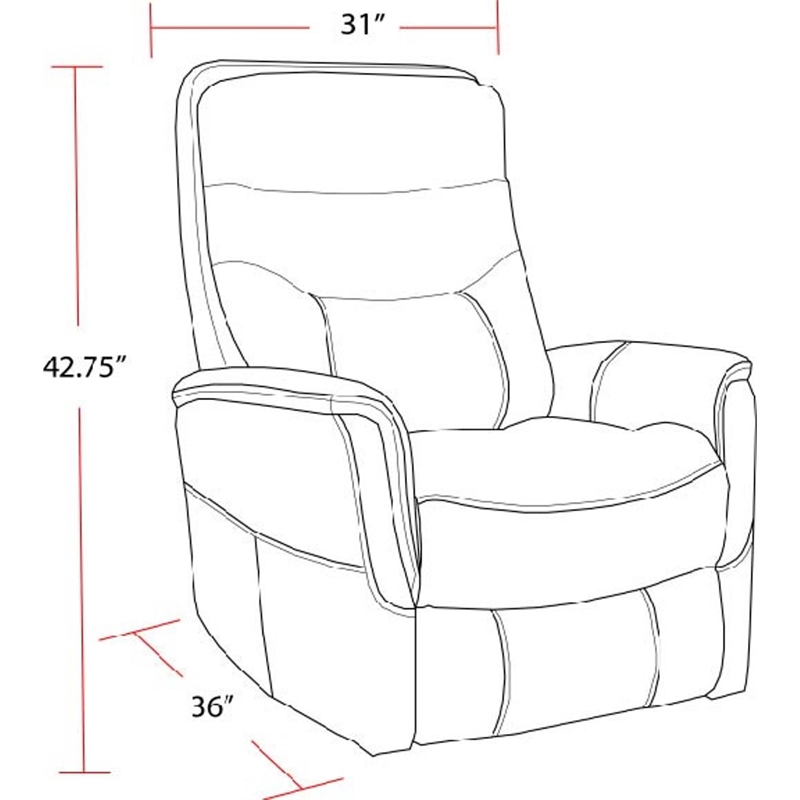 Pemberly Row Truffle Power Lift Recliner Articulating Headrest Two Pack