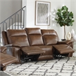 Pemberly Row Hickory Power Reclining ZeroGravity Sofa and Two Recliners