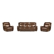 Pemberly Row Hickory Power Reclining ZeroGravity Sofa and Two Recliners