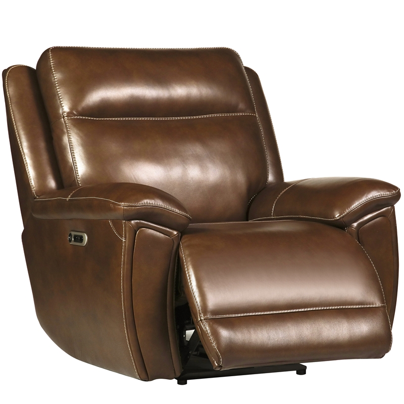 Pemberly Row Hickory Power Reclining Zero Gravity Sofa and Recliner