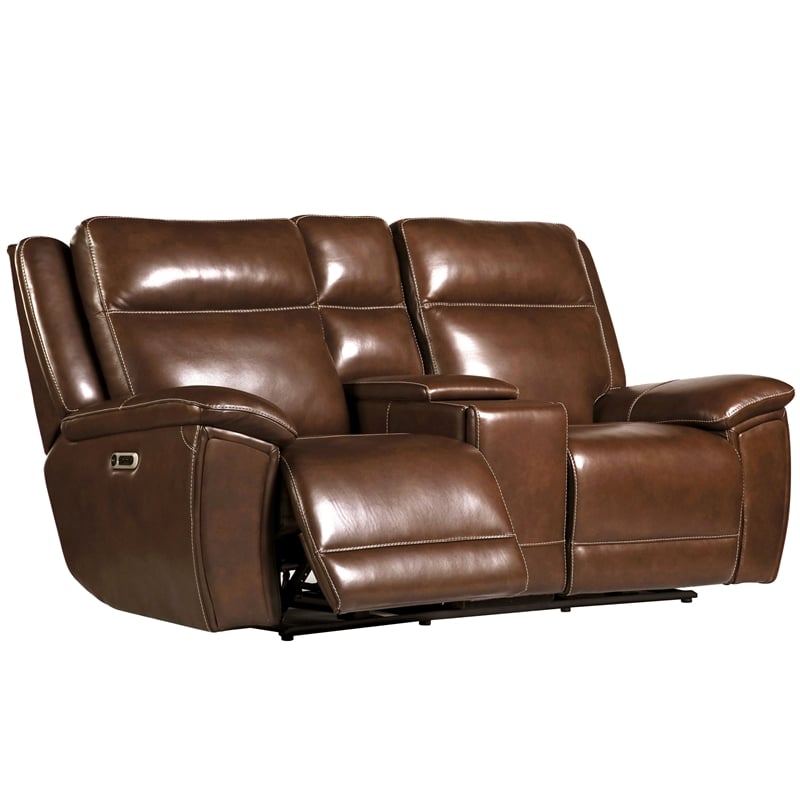Pemberly Row Hickory Power Reclining Zero Gravity Sofa and Loveseat