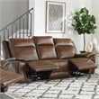 Pemberly Row Hickory Power Reclining Zero Gravity Sofa and Loveseat
