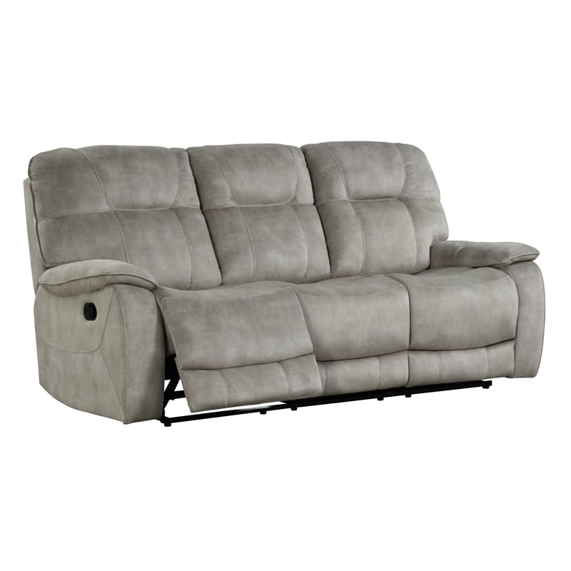 Pemberly Row Shadow Natural Manual Glider Reclining Sofa and 2 Recliners