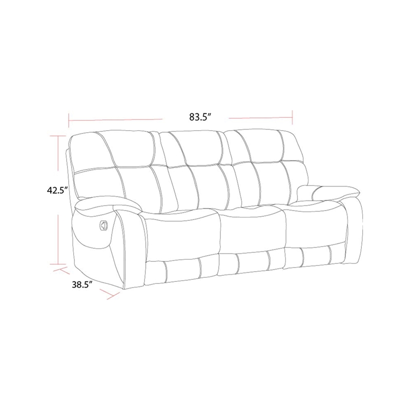 Pemberly Row Shadow Natural Manual Reclining Sofa and Recliner