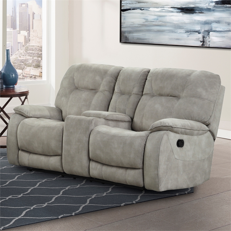 Pemberly Row Shadow Natural Manual Reclining Sofa and Loveseat