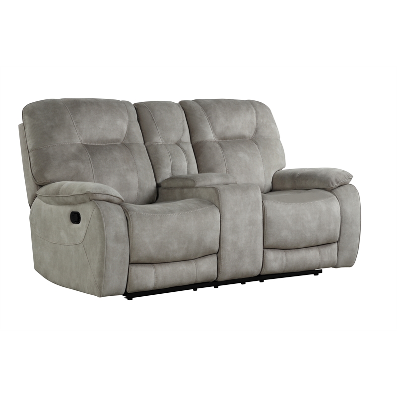 Pemberly Row Shadow Natural Manual Reclining Sofa and Loveseat